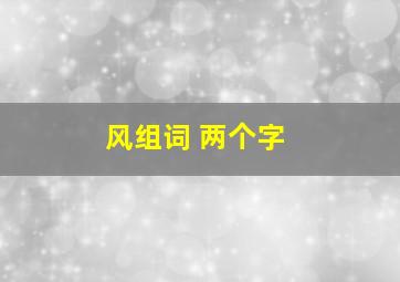 风组词 两个字